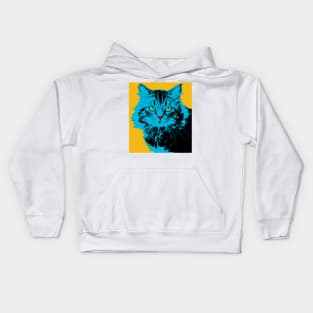 CAT POP ART  YELLOW Kids Hoodie